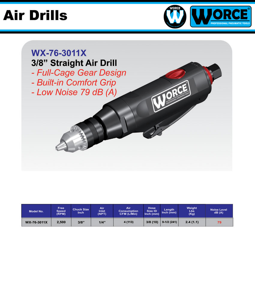 دریل بادی مستقیم ورث WX-76-3011X