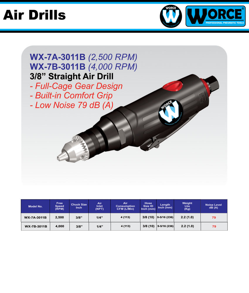 دریل بادی مستقیم ورث WX-7B-3011B