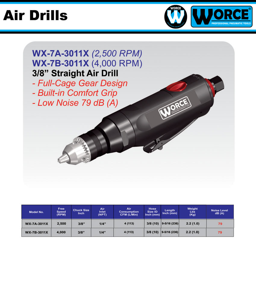 دریل بادی مستقیم ورث WX-7B-3011X