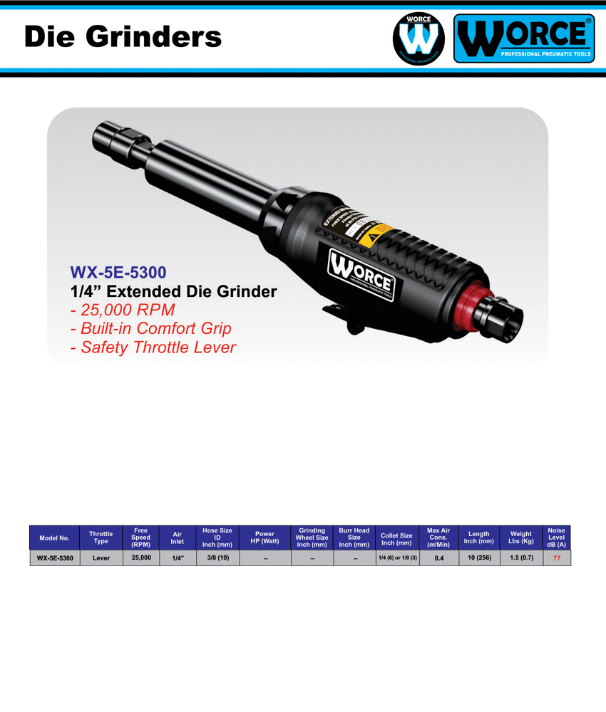 فرز انگشتی بادی ورث WX-5E-5300