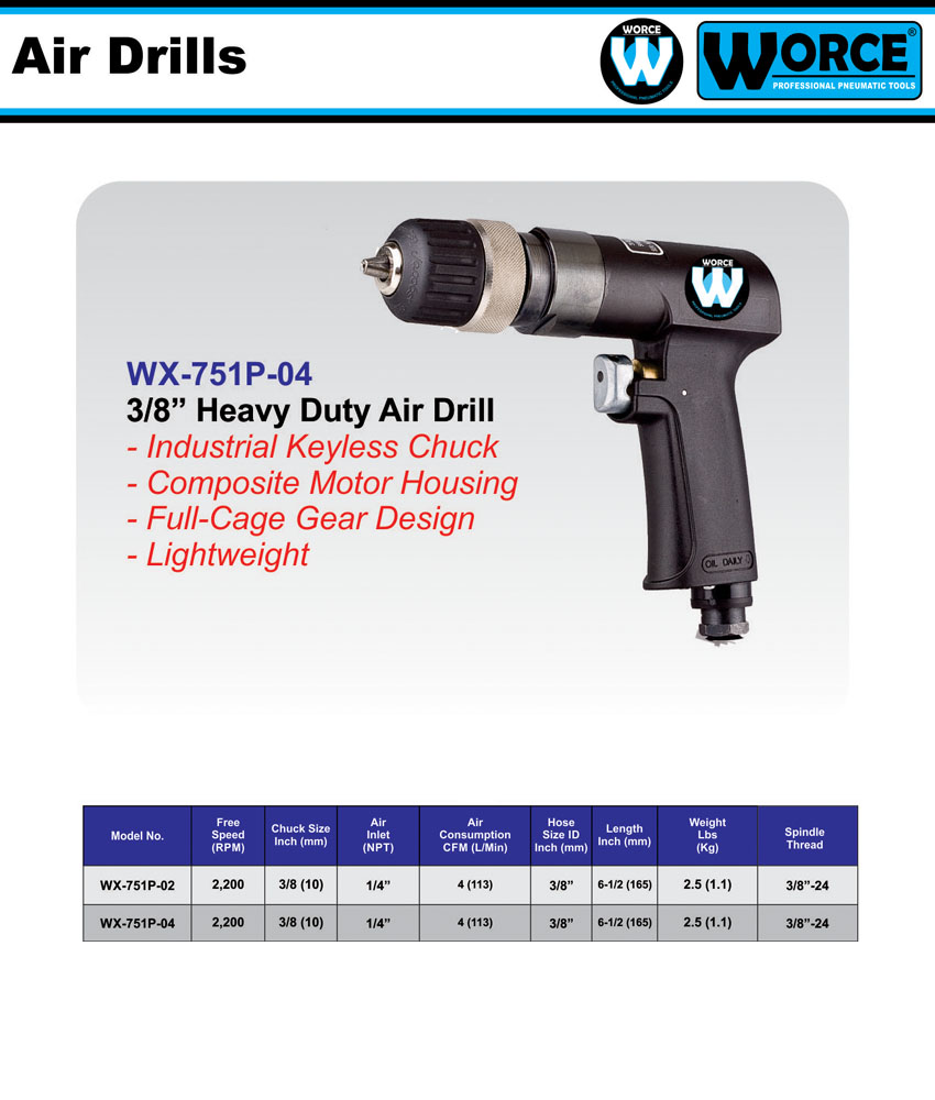دریل بادی ورث WX-751P-04