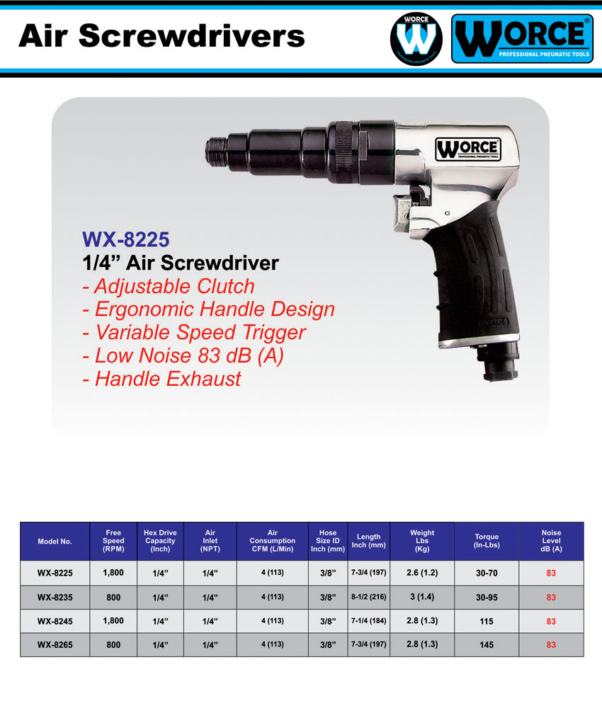 پیچگوشتی بادی ورث WX-8225