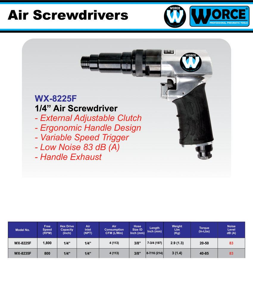پیچگوشتی بادی ورث WX-8225F