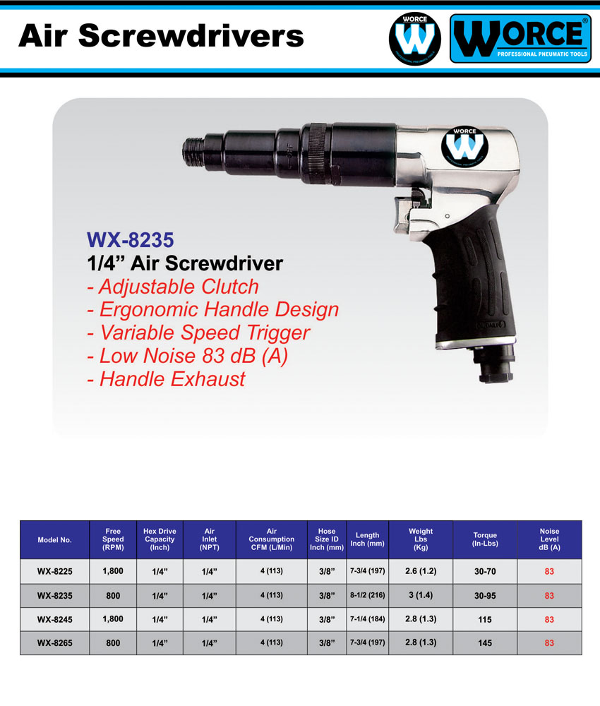 پیچگوشتی بادی ورث WX-8235