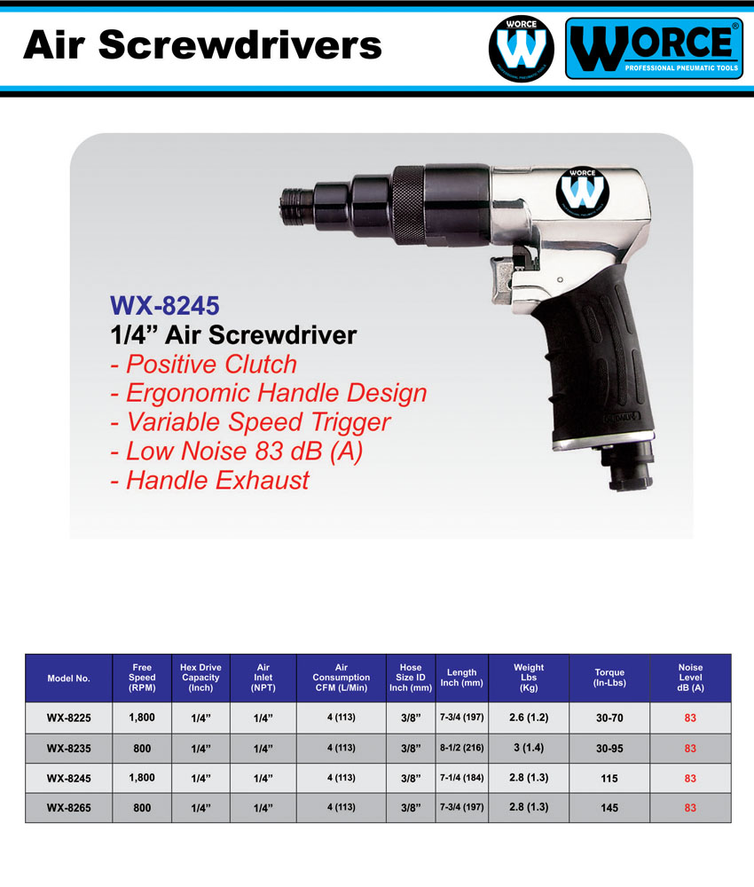 پیچگوشتی بادی ورث WX-8245