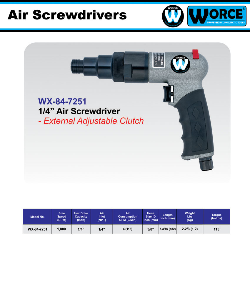 پیچگوشتی بادی ورث WX-84-7251