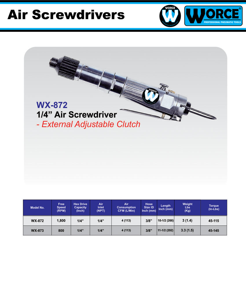 پیچگوشتی مستقیم بادی ورث WX-872