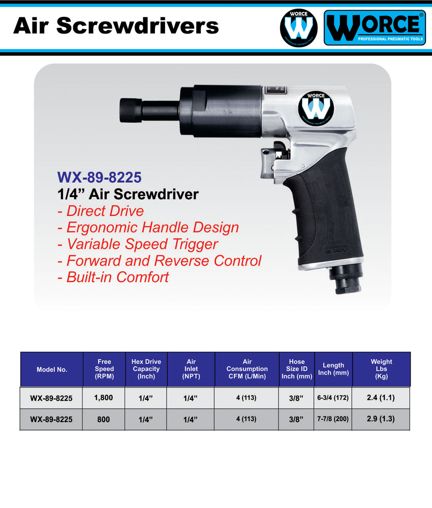 پیچگوشتی بادی ورث WX-89-8225