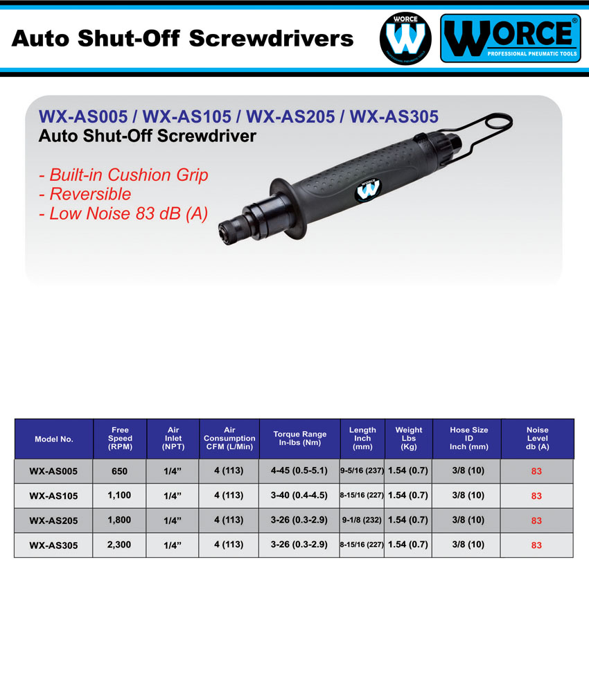 پیچگوشتی مستقیم شاتاف بادی ورث WX-AS305