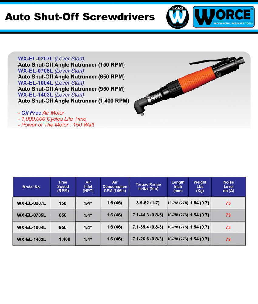 پیچگوشتی مستقیم شاتاف بادی ورث WX-EL-1004L